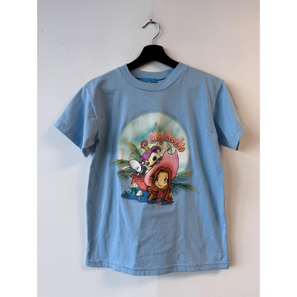 Vintage Digimon Shirt Youth Medium Blue Digi Rookie‎ Anime Cartoon 2000s Y2K